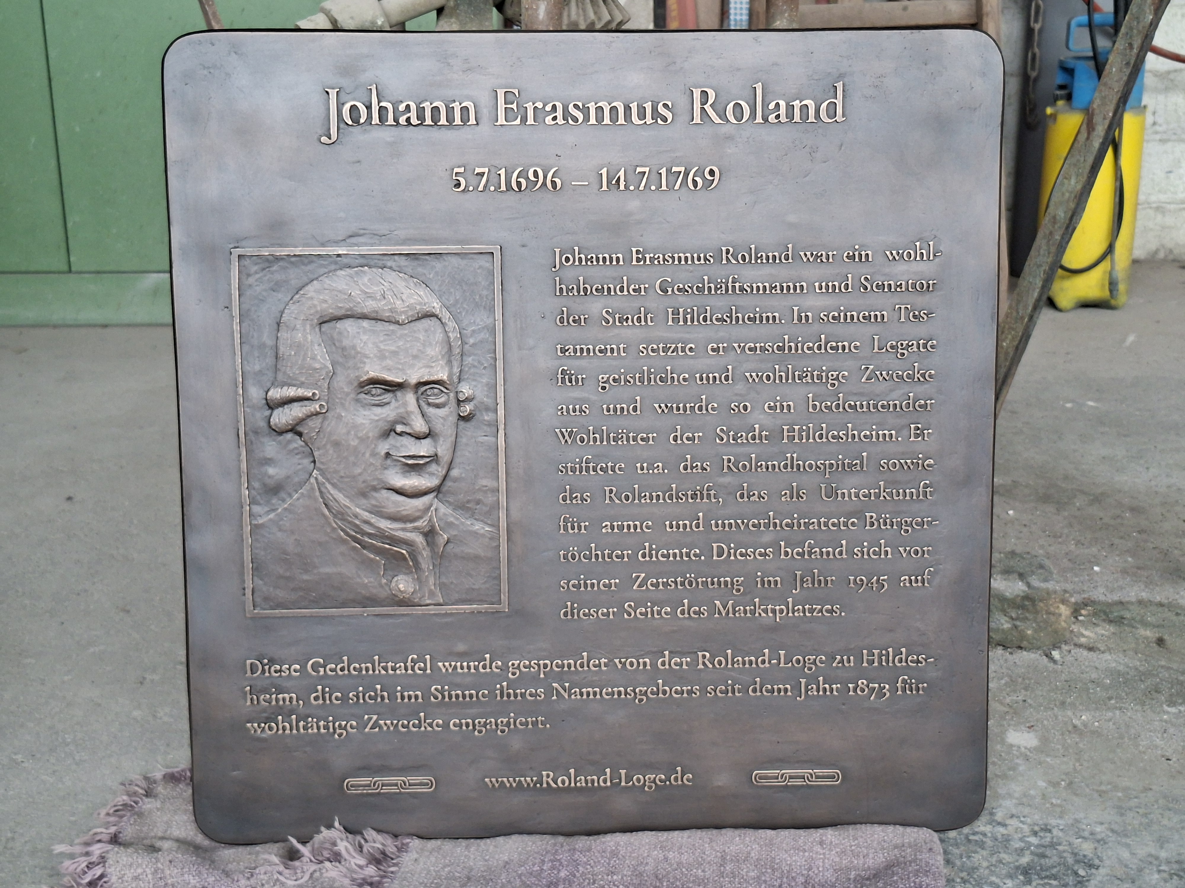 Gedenkplatte Johann Erasmus Roland